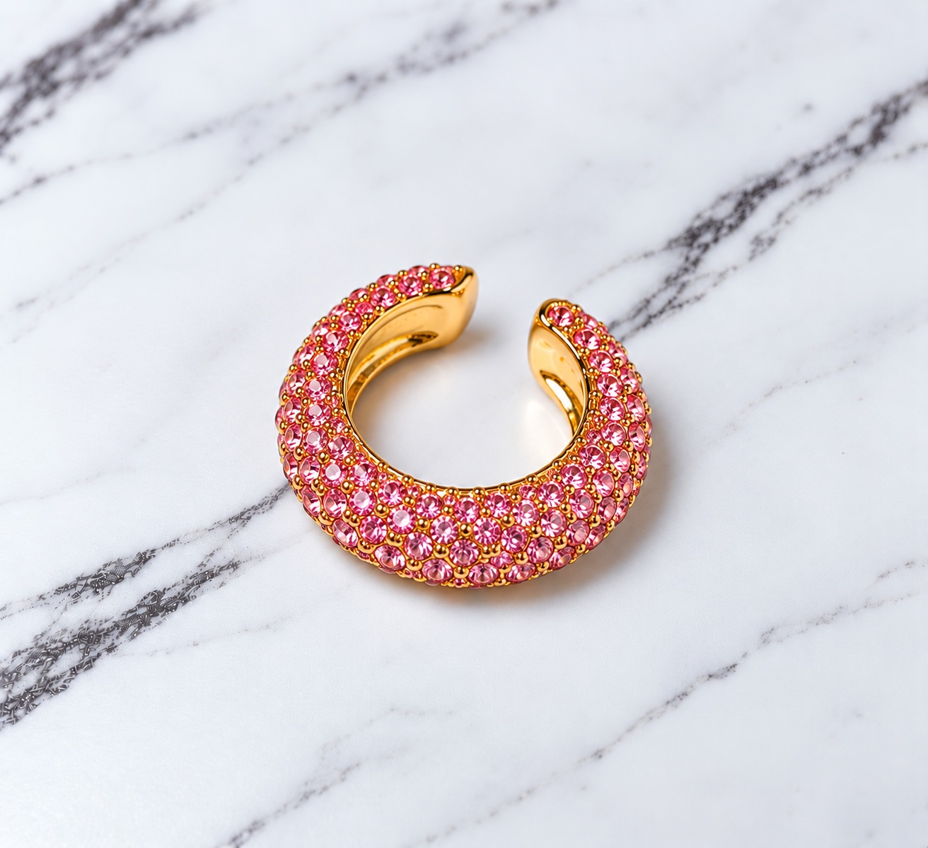Earcuff Rosado Brillante